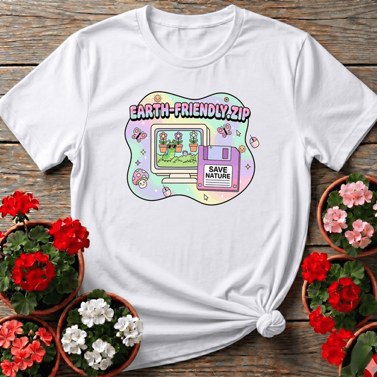 Earth Friendly.ZIP Y2K Kidcore Computer Tee - GardeningTshirts