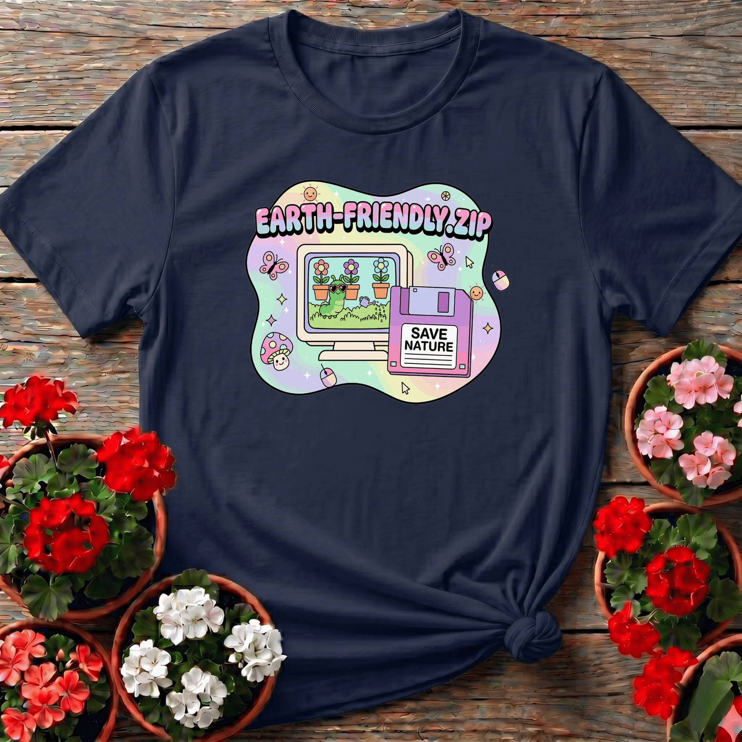Earth Friendly.ZIP Y2K Kidcore Computer Tee - GardeningTshirts