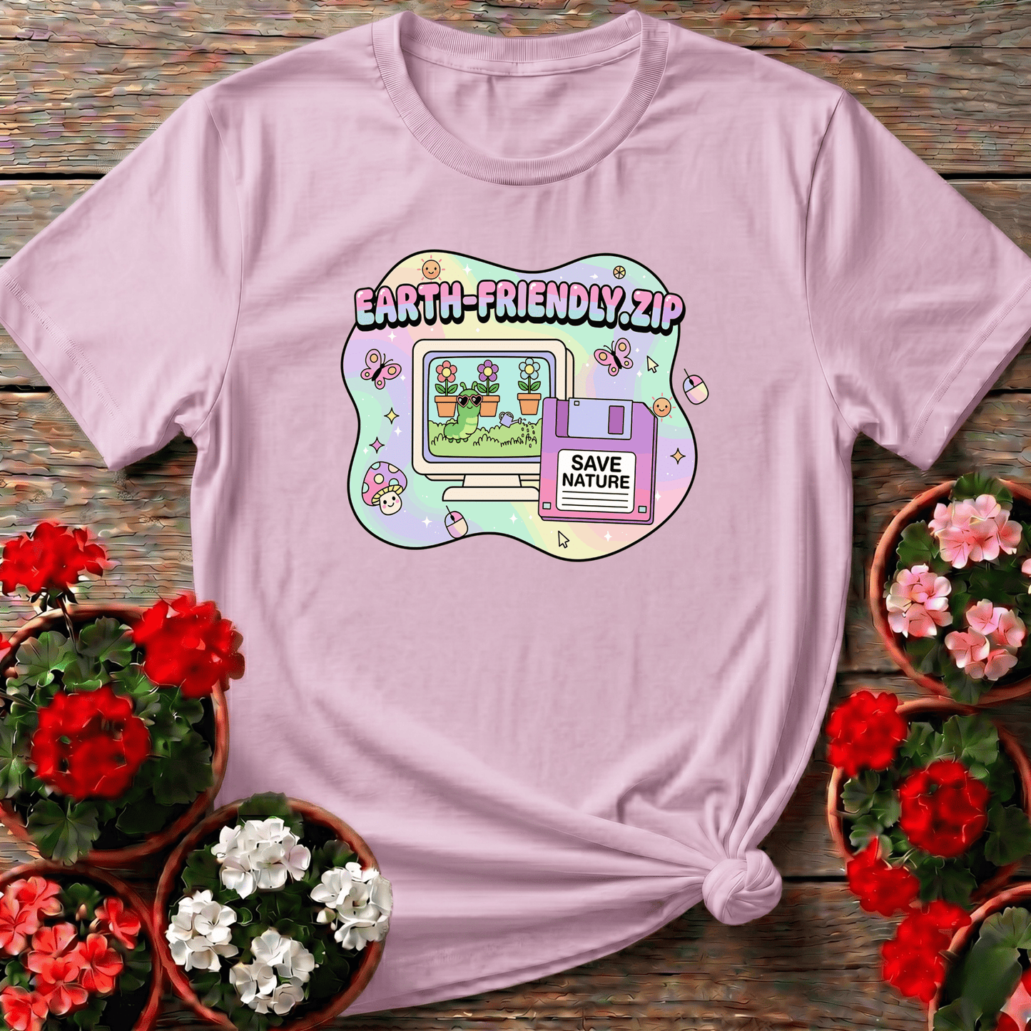 Earth Friendly.ZIP Y2K Kidcore Computer Tee - GardeningTshirts
