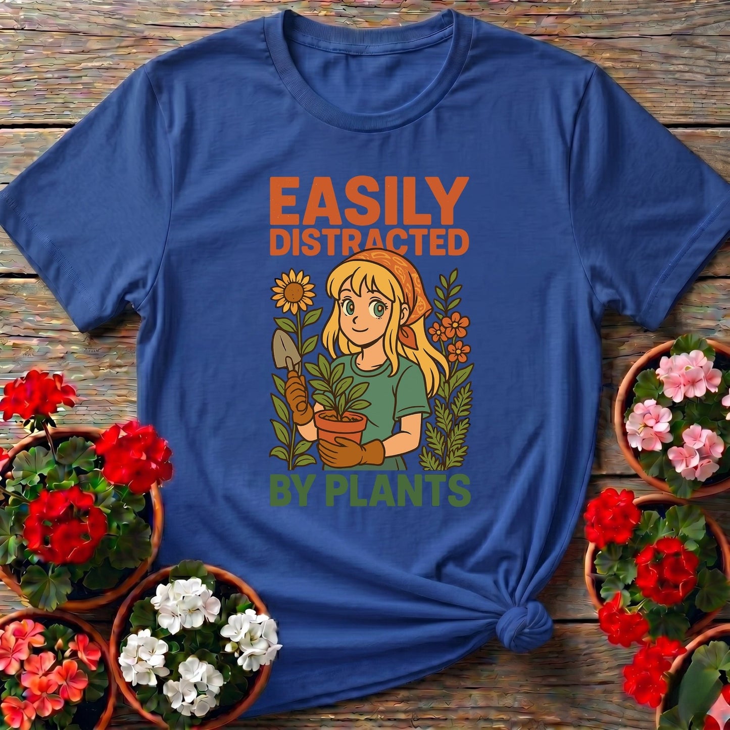 Easily Distracted By Plants Anime Gardener Tee - GardeningTshirts
