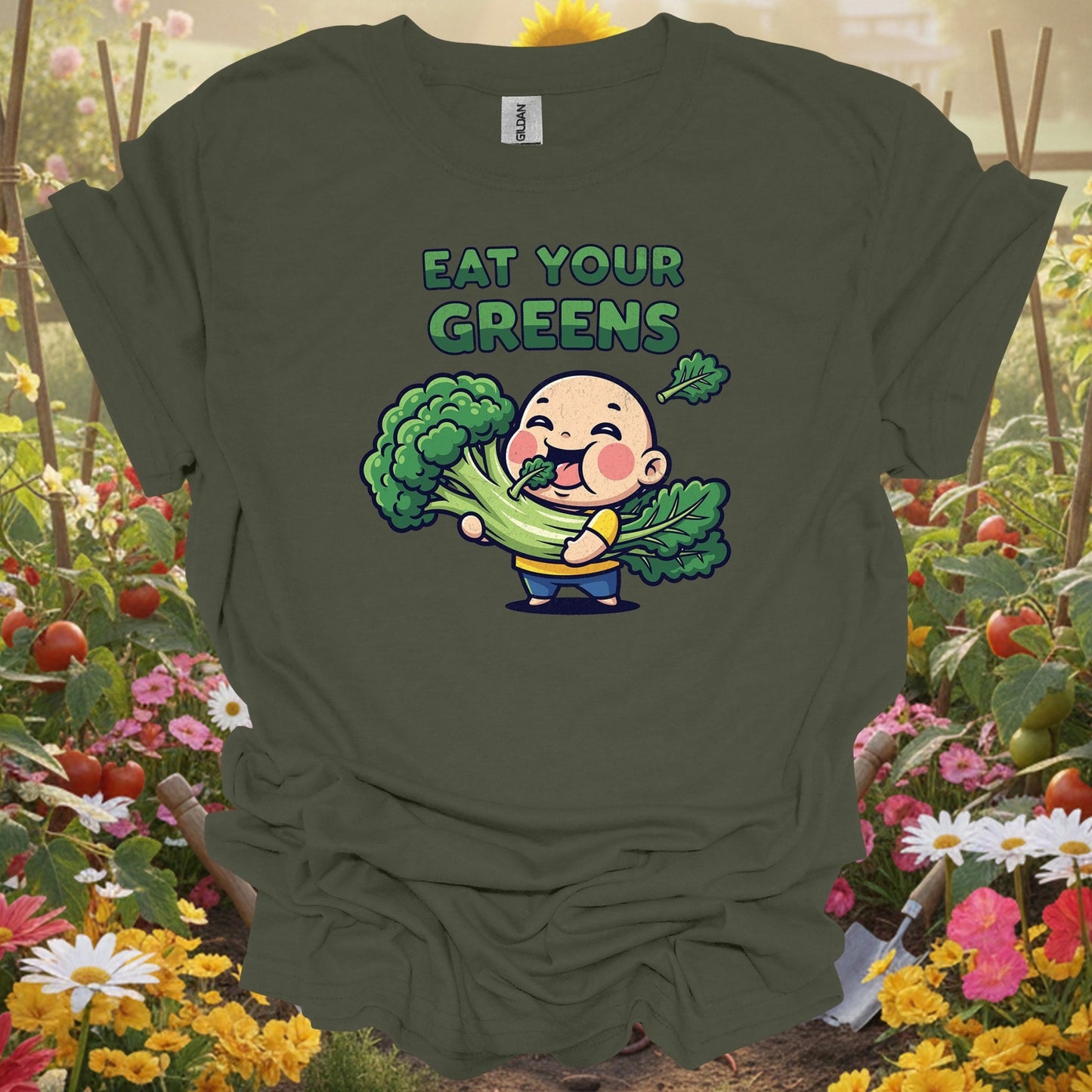 Eat Your Greens | Funny Homegrown Produce Botanical Shirt - GardeningTshirts