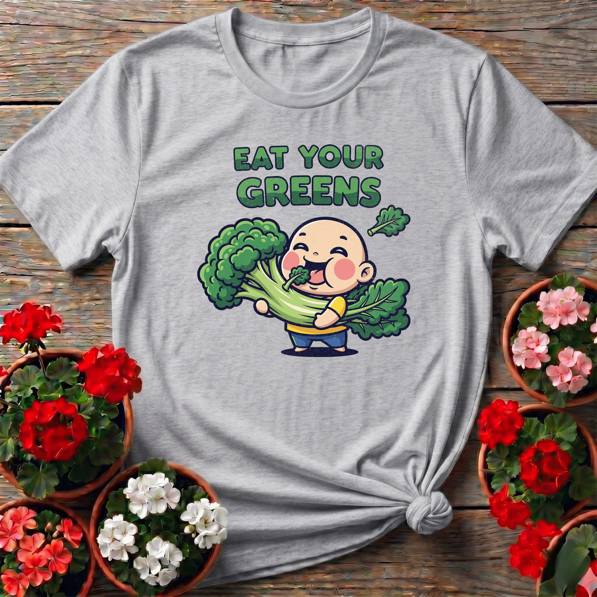 Eat Your Greens Funny Homegrown Produce Tee - GardeningTshirts