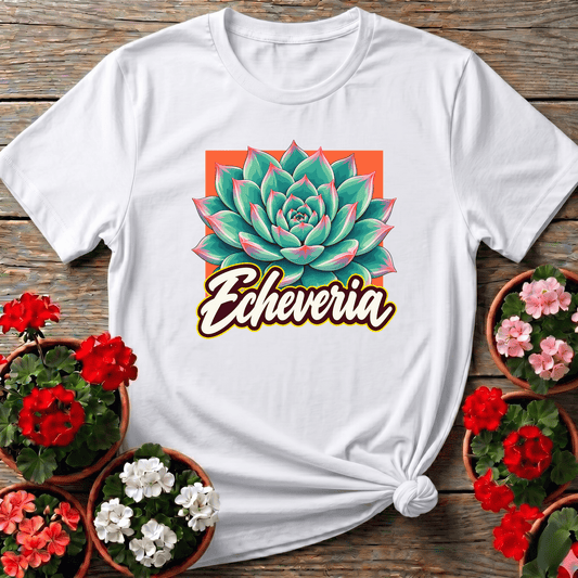 Echeveria Succulent Retro Botanical Gardening T-Shirt - GardeningTshirts