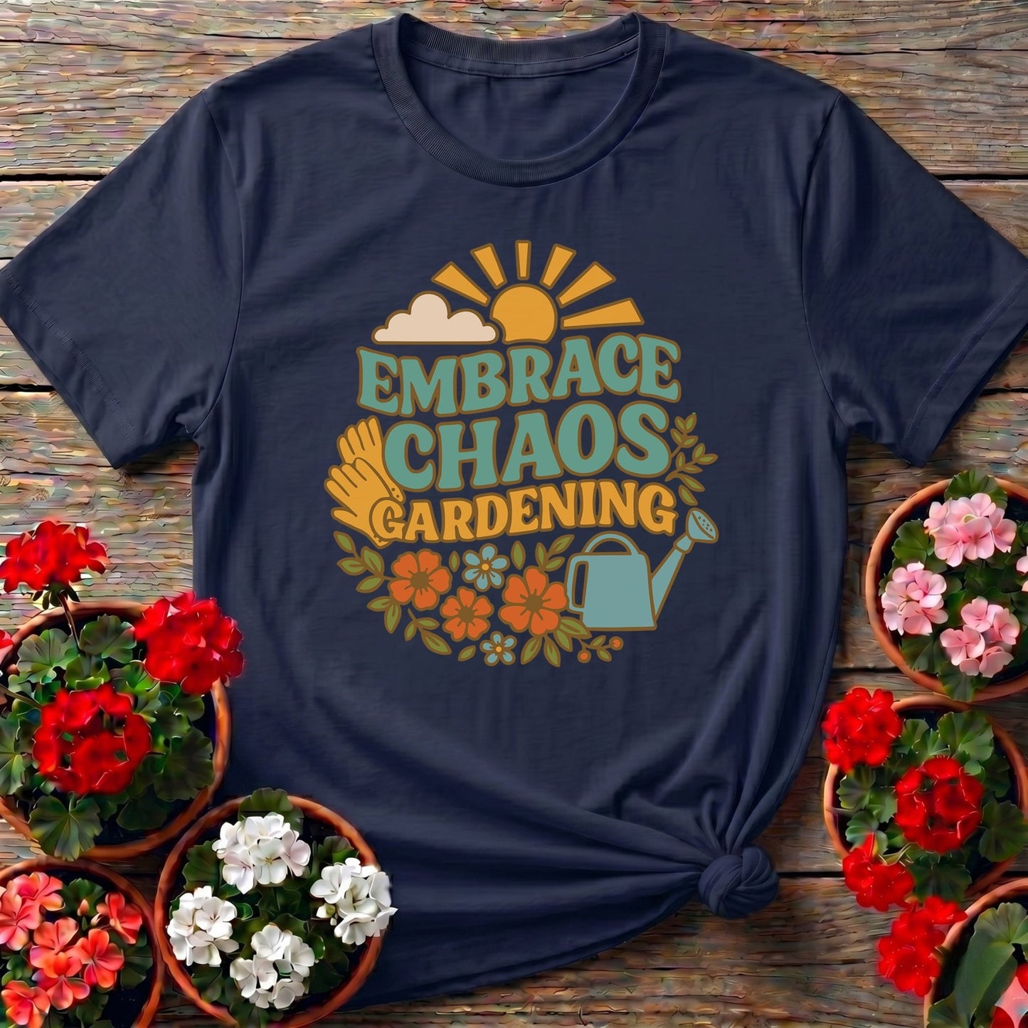 Embrace Chaos Gardening Retro Tee - GardeningTshirts
