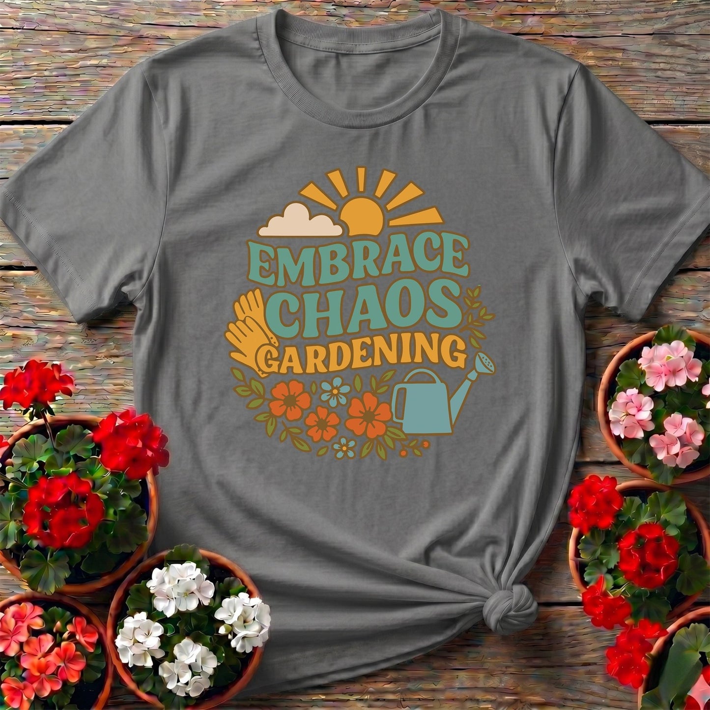 Embrace Chaos Gardening Retro Tee - GardeningTshirts