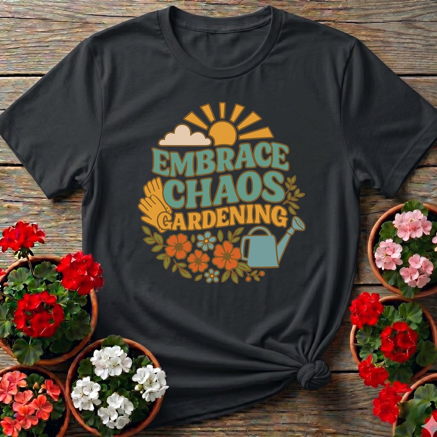 Embrace Chaos Gardening Retro Tee - GardeningTshirts