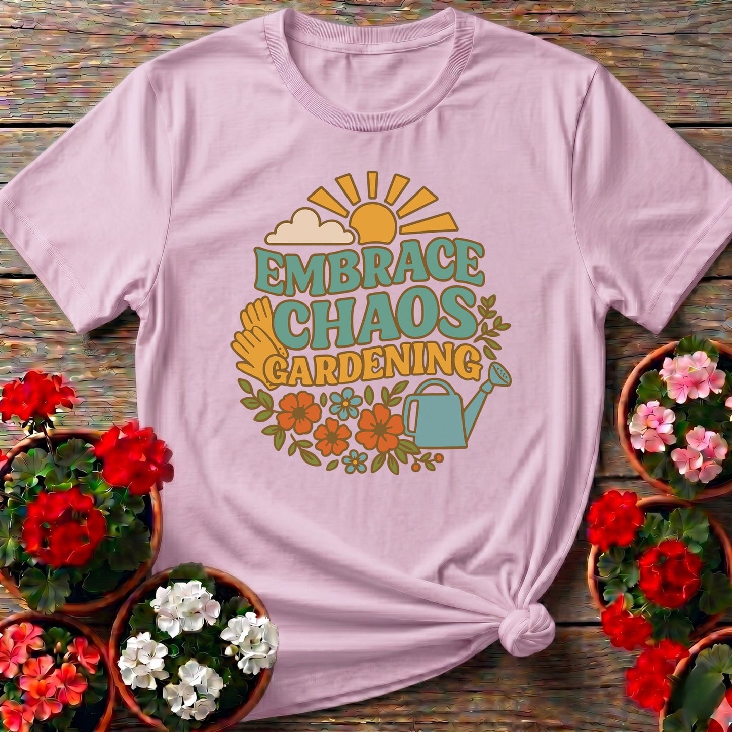 Embrace Chaos Gardening Retro Tee - GardeningTshirts