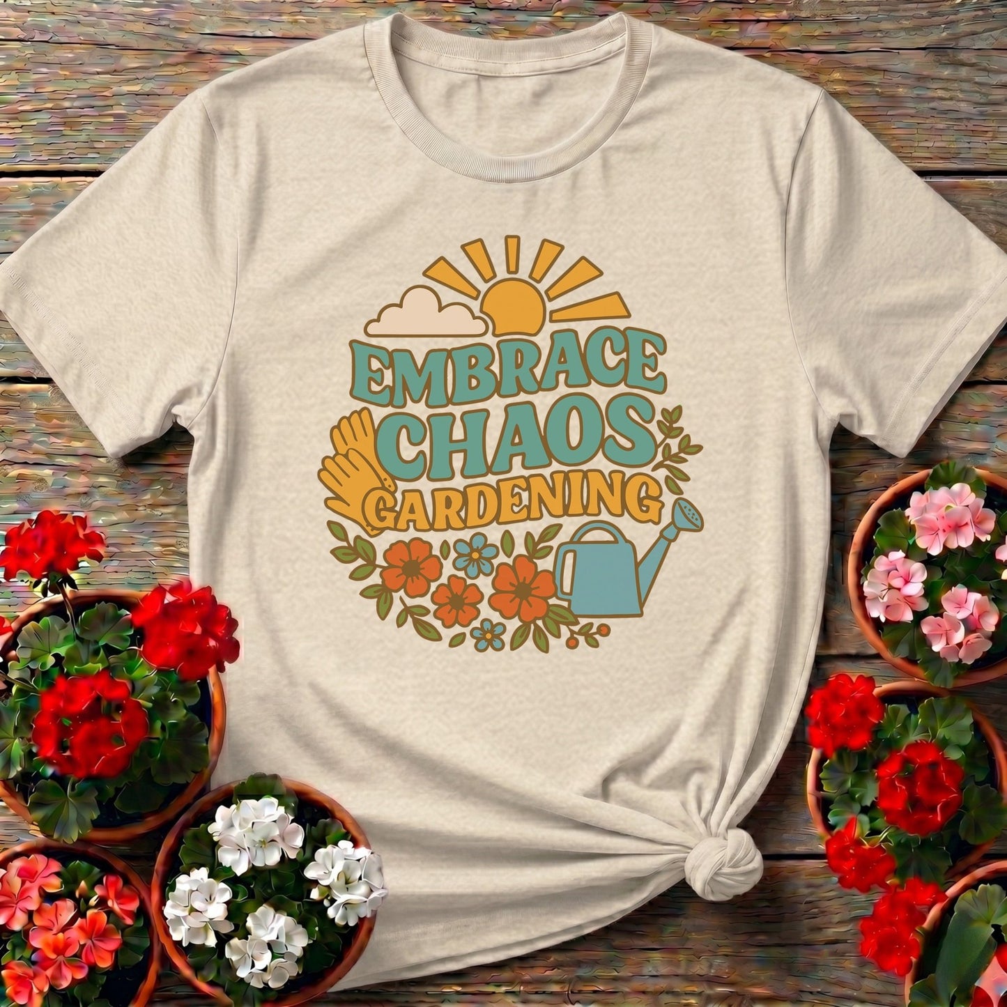 Embrace Chaos Gardening Retro Tee - GardeningTshirts