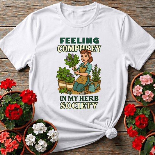 Feeling Comfrey In My Herb Society Retro T-shirt - GardeningTshirts