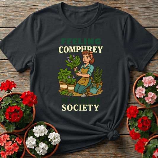 Feeling Comfrey In My Herb Society Retro T-shirt - GardeningTshirts