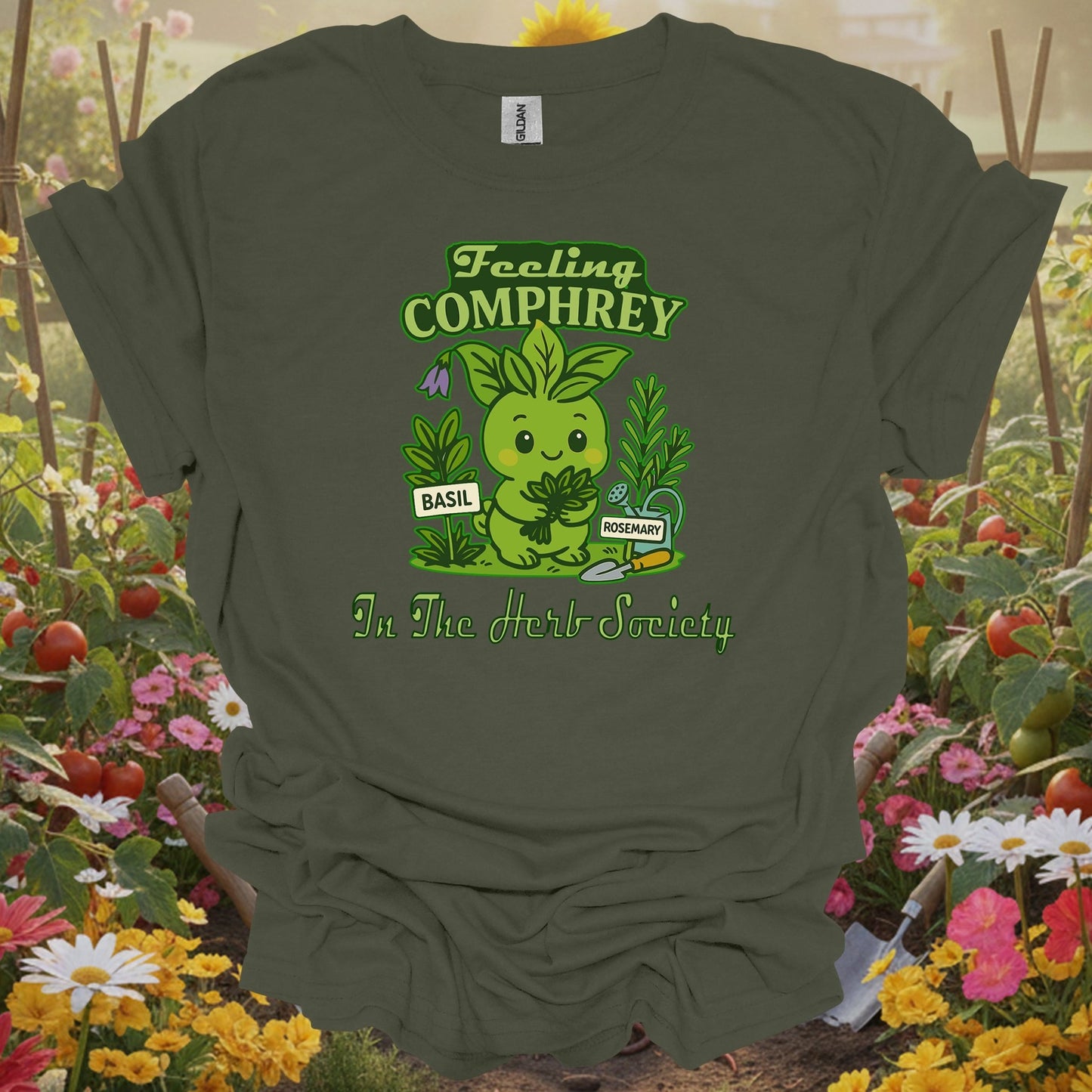 Feeling Comphrey In The Herb Society Kawaii T-Shirt - GardeningTshirts