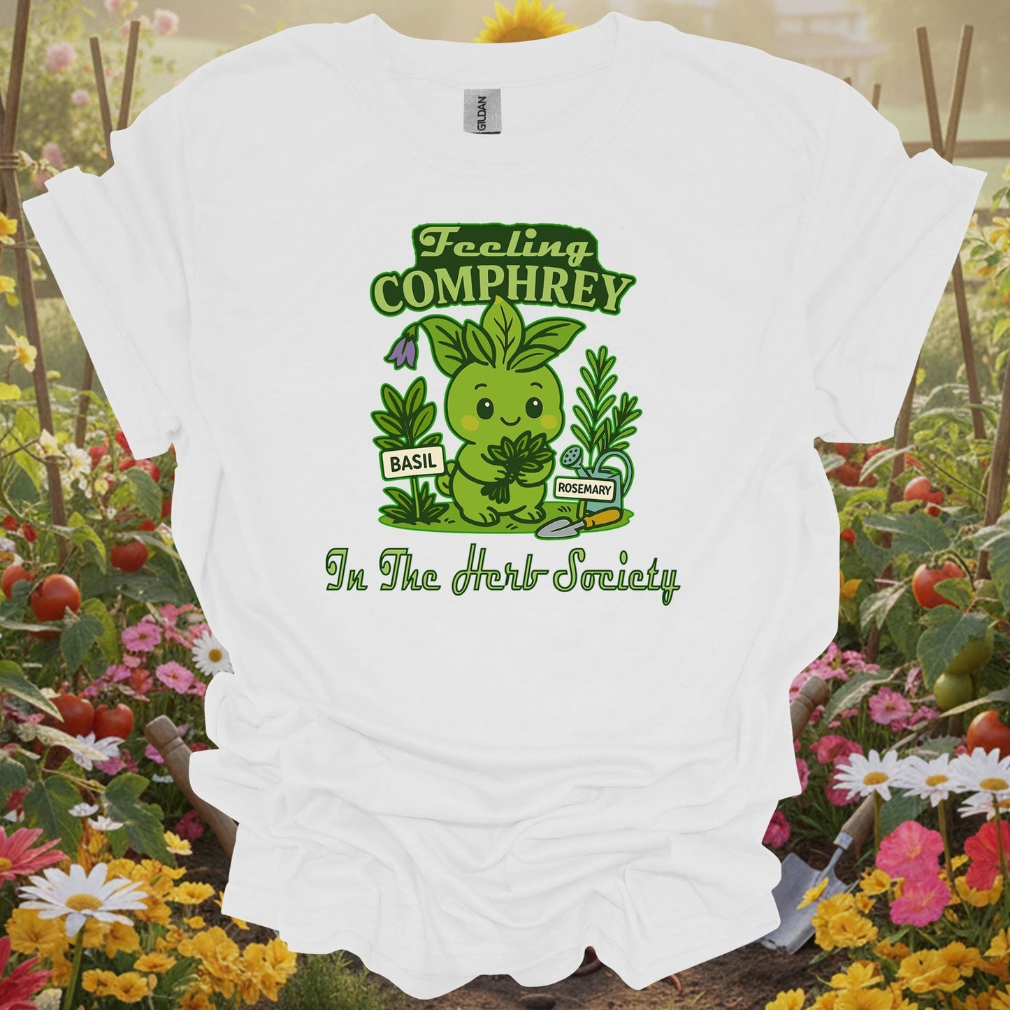 Feeling Comphrey In The Herb Society Kawaii T-Shirt - GardeningTshirts