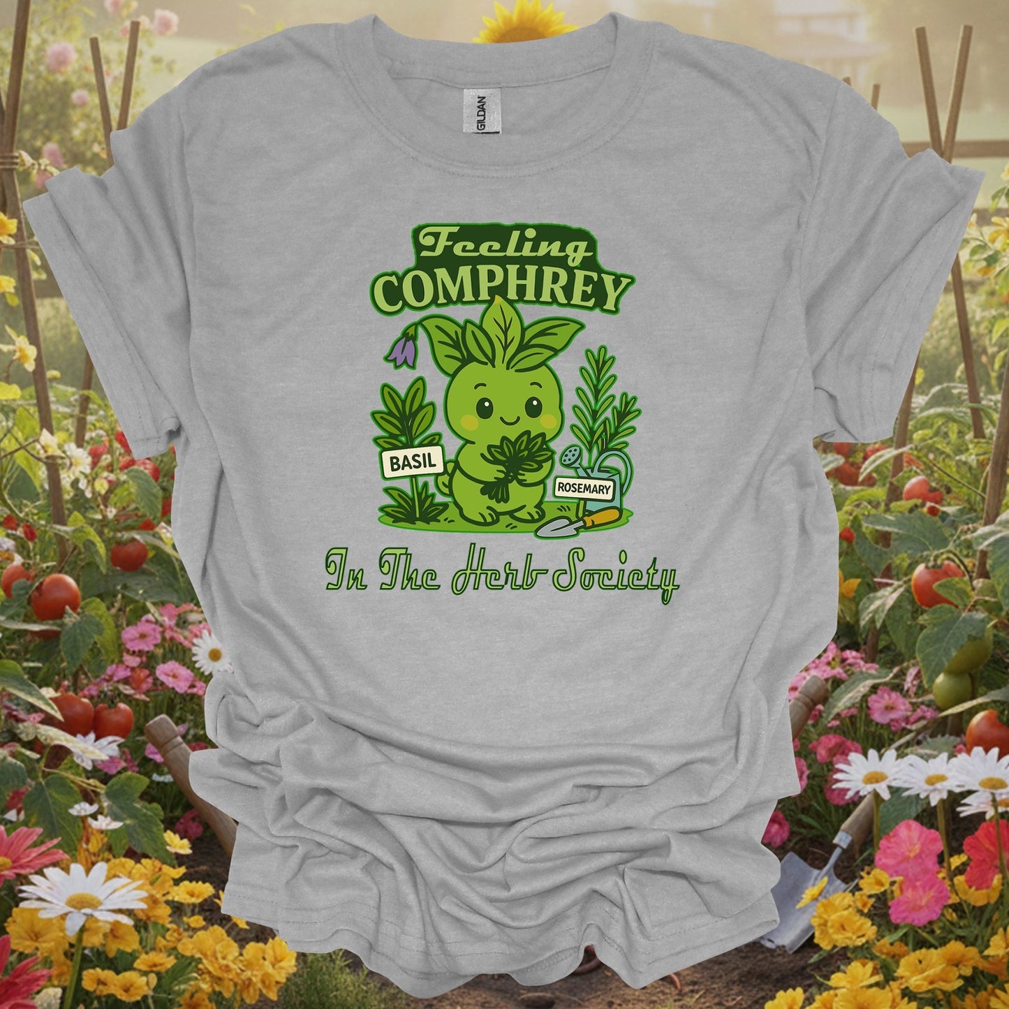 Feeling Comphrey In The Herb Society Kawaii T-Shirt - GardeningTshirts