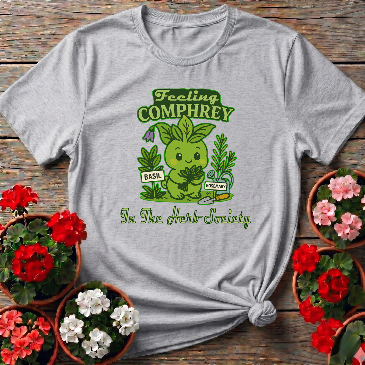 Feeling Comphrey In The Herb Society Kawaii Tee - GardeningTshirts