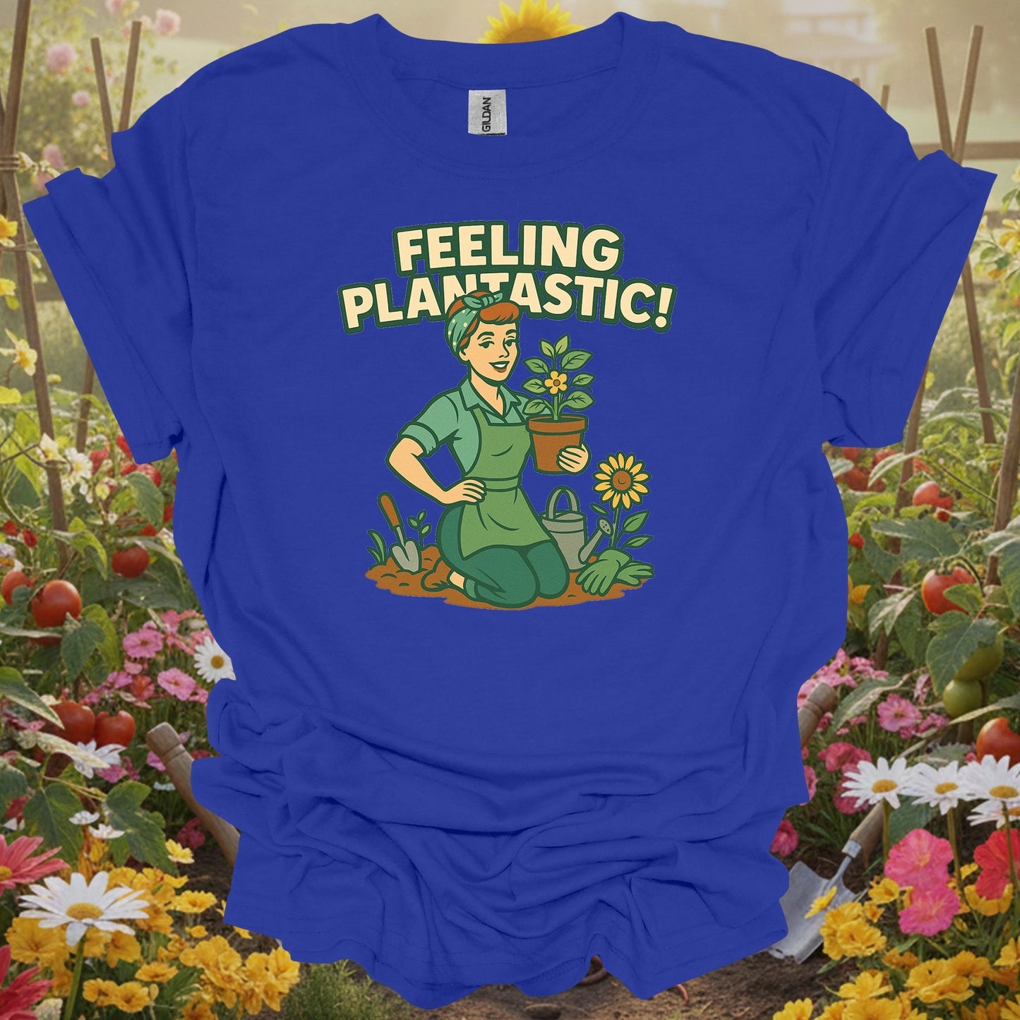 Royal top showing feeling plantastic retro pin up gardener for green thumb folks