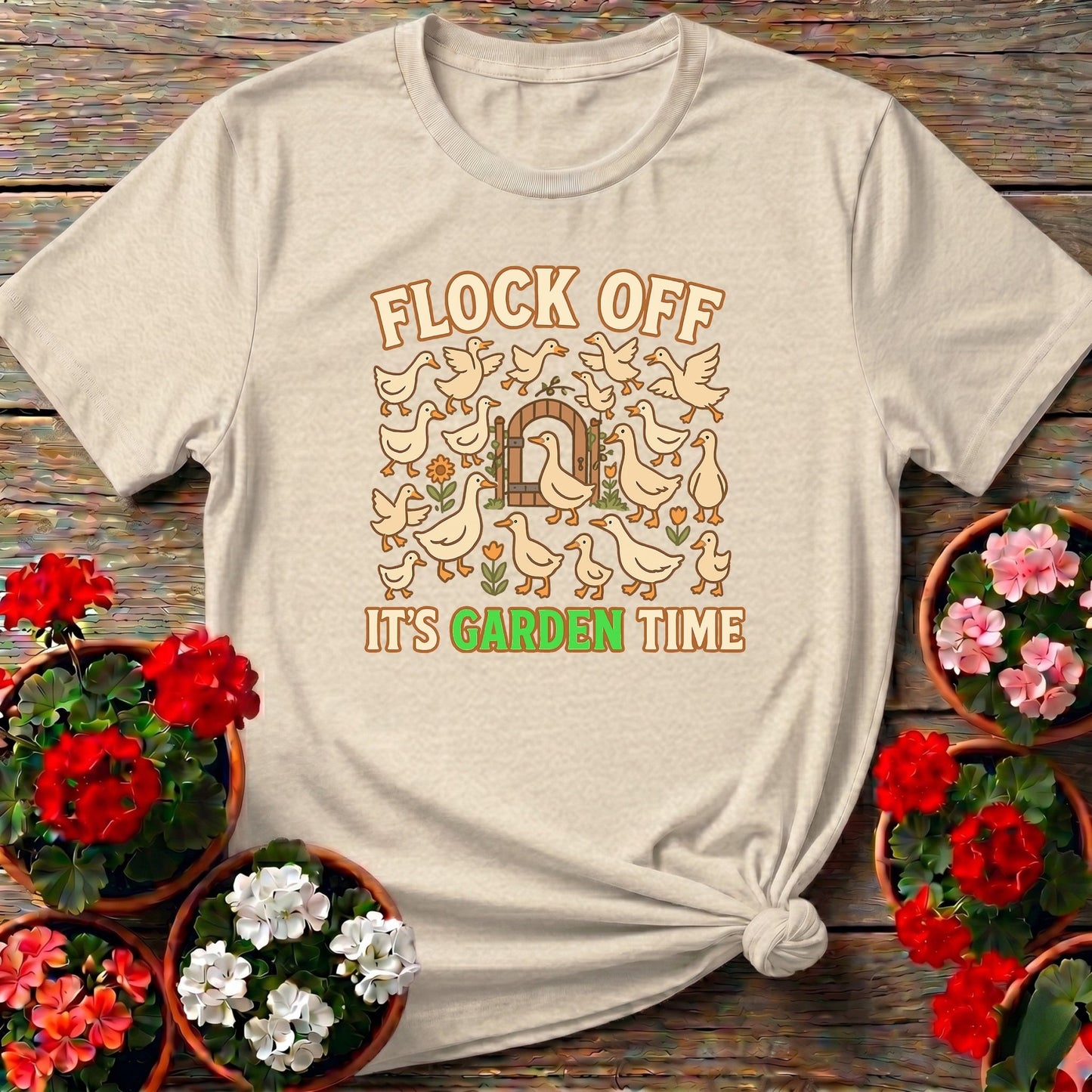 Flock Off Its Garden Time Funny Duck T-shirt - GardeningTshirts