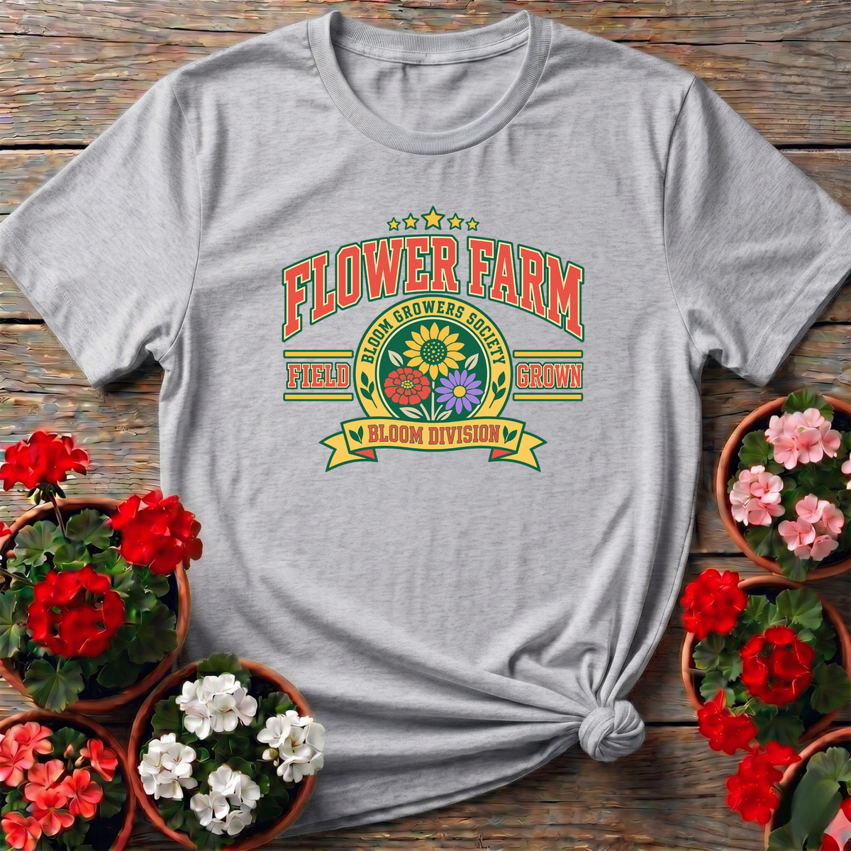 Flower Farm Bloom Growers Society Field Grown Tee - GardeningTshirts