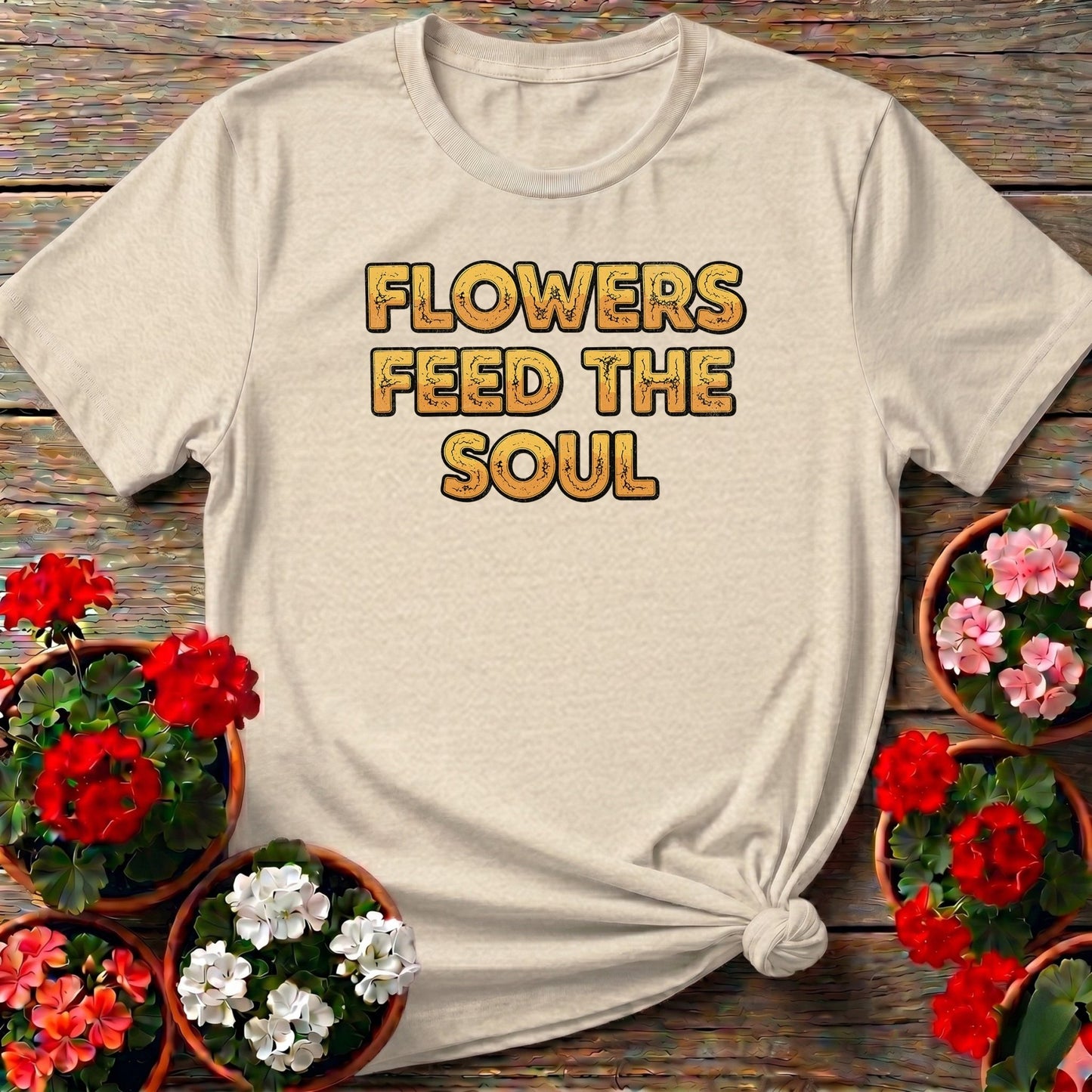 Flowers Feed The Soul Bold Statement Tee - GardeningTshirts