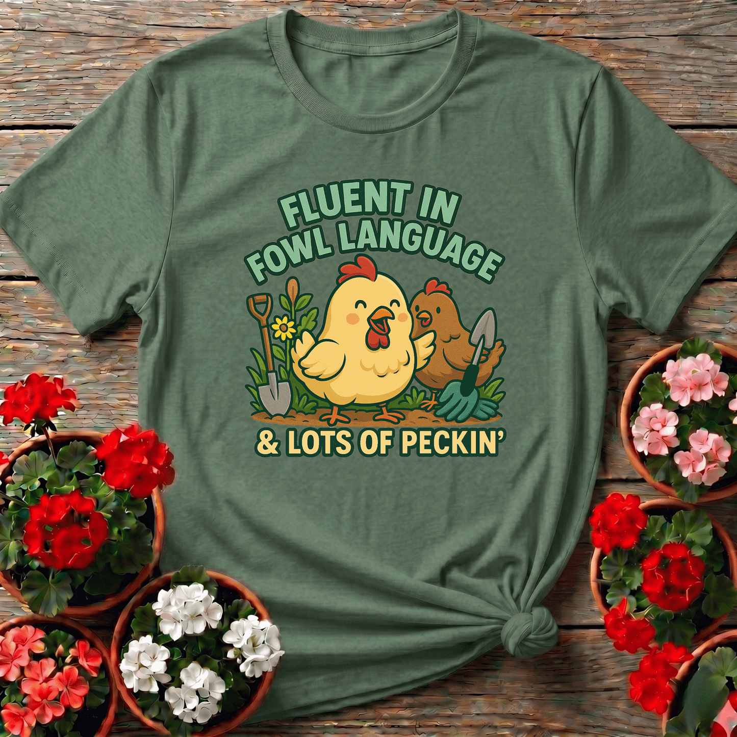 Fluent In Fowl Language Funny Chicken T-shirt - GardeningTshirts