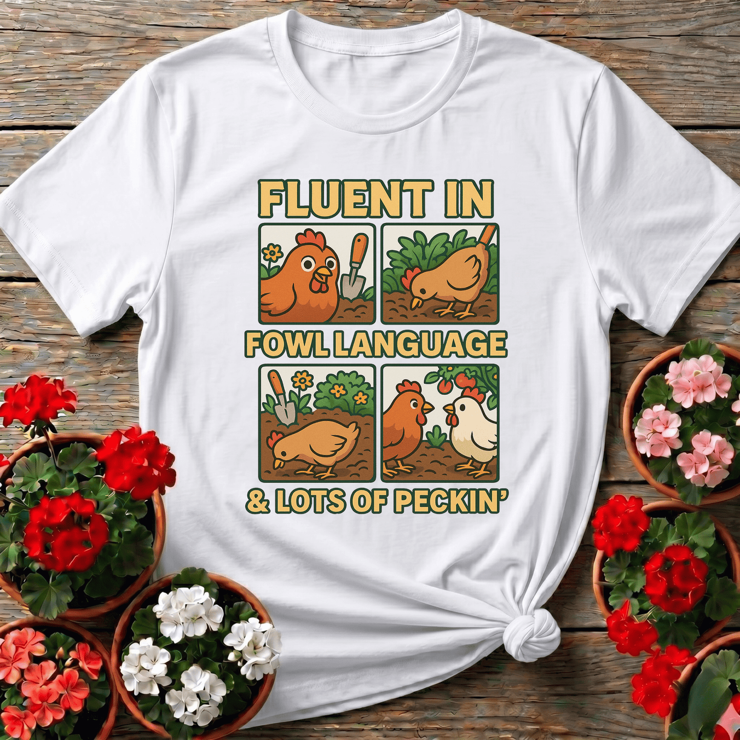 Fluent In Fowl Language Funny Chicken T-shirt - GardeningTshirts