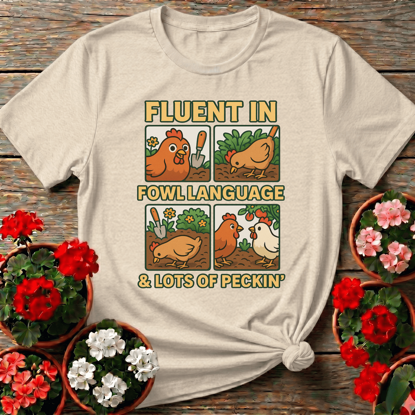 Fluent In Fowl Language Funny Chicken T-shirt - GardeningTshirts