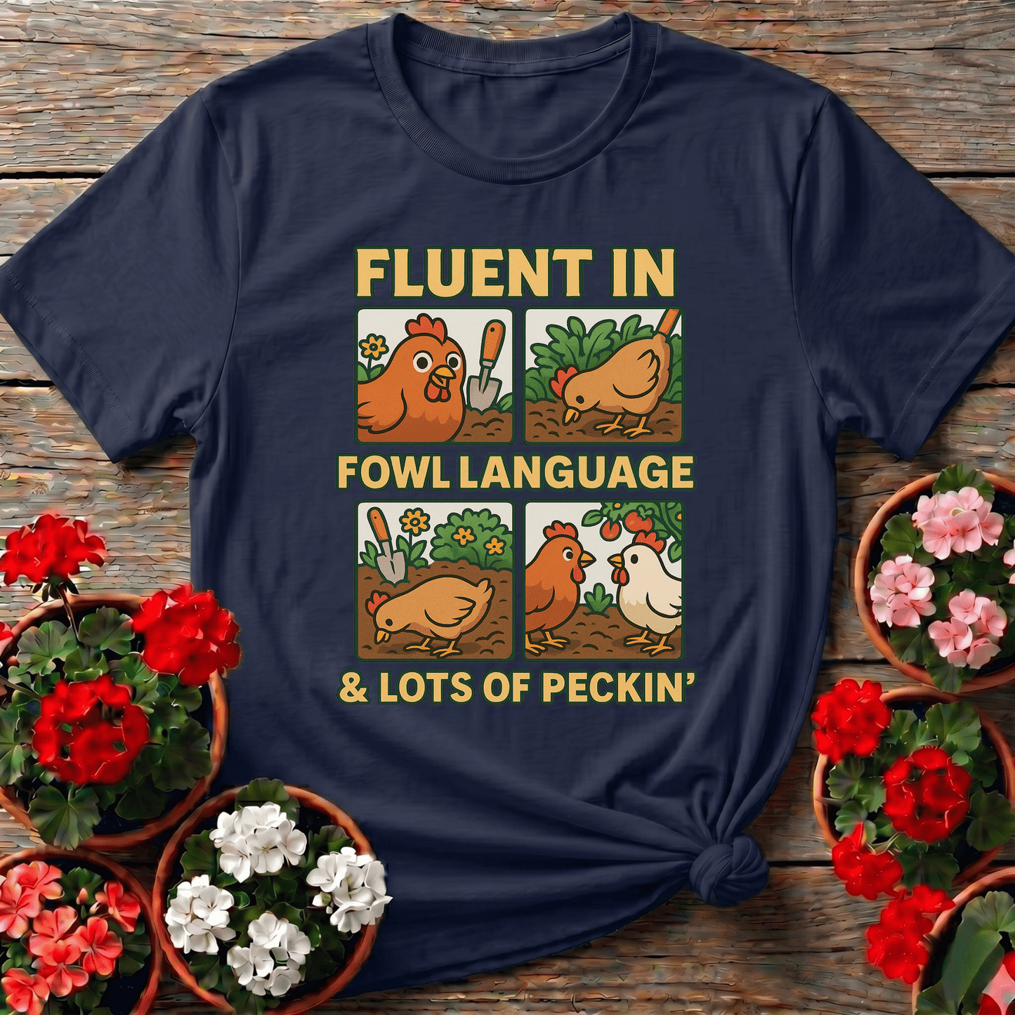 Fluent In Fowl Language Funny Chicken T-shirt - GardeningTshirts