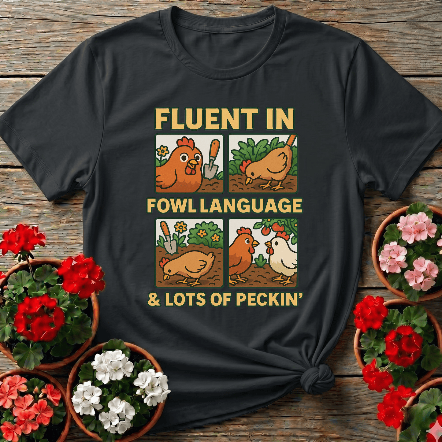 Fluent In Fowl Language Funny Chicken T-shirt - GardeningTshirts