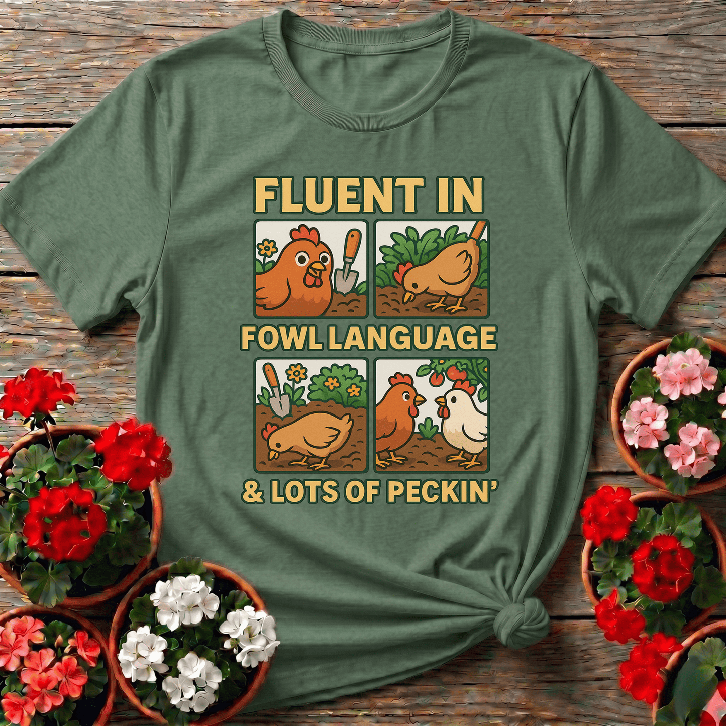 Fluent In Fowl Language Funny Chicken T-shirt - GardeningTshirts