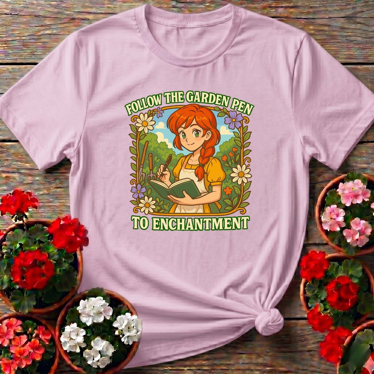 Follow The Garden Pen To Enchantment Anime Tee - GardeningTshirts