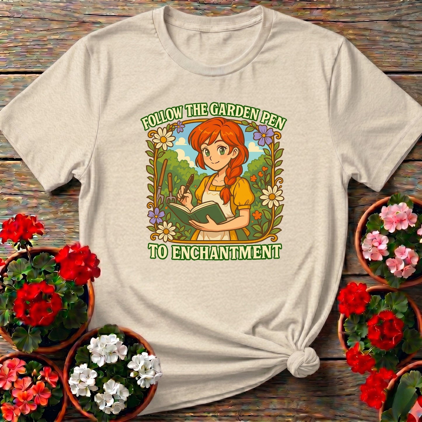 Follow The Garden Pen To Enchantment Anime Tee - GardeningTshirts