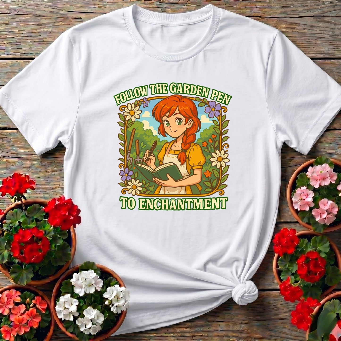 Follow The Garden Pen To Enchantment Anime Tee - GardeningTshirts