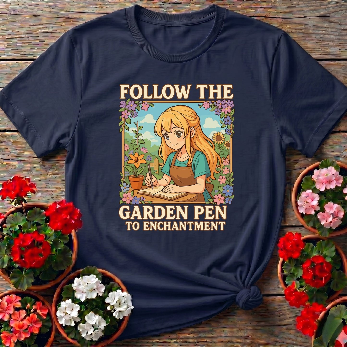 Follow The Garden Pen To Enchantment Anime Tee - GardeningTshirts