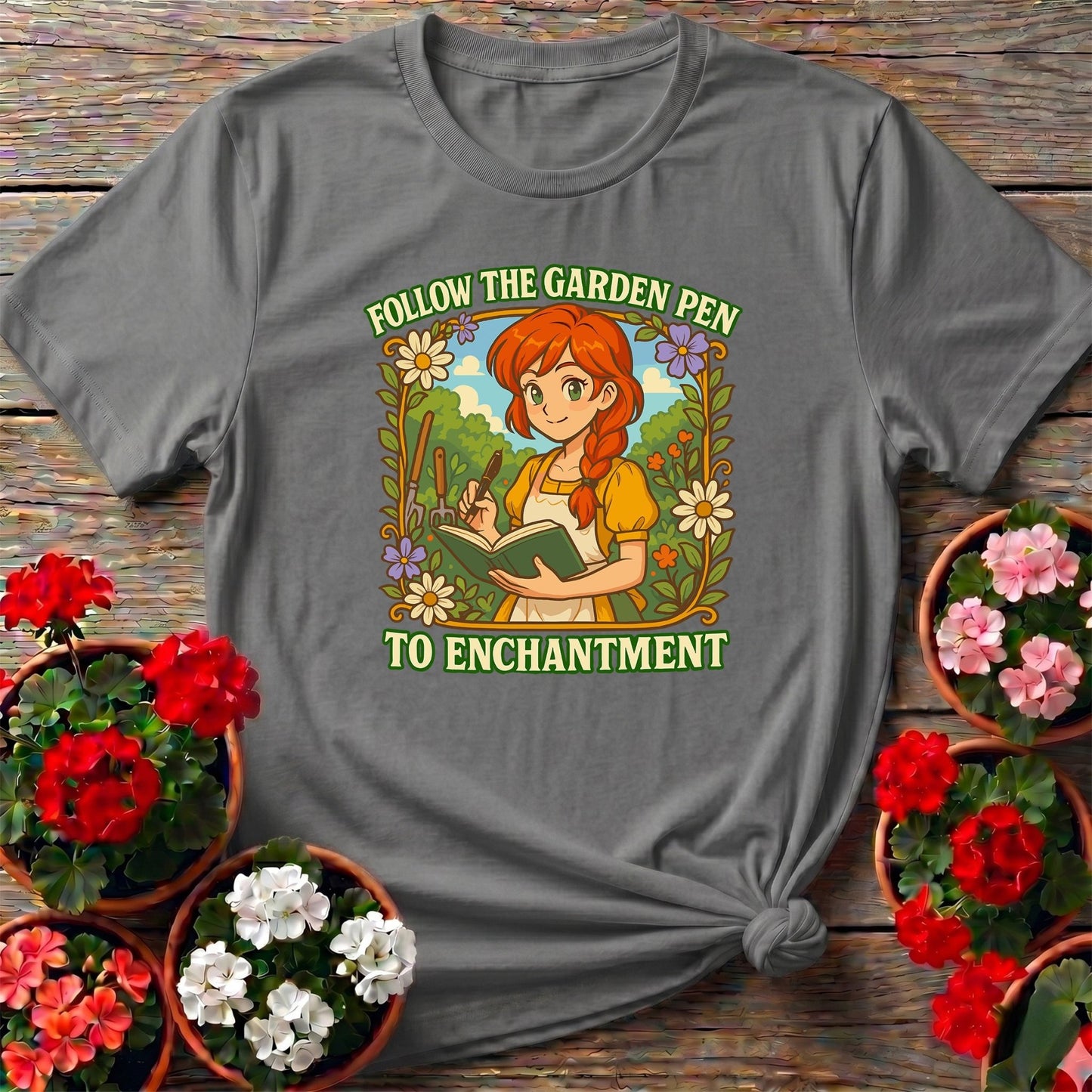 Follow The Garden Pen To Enchantment Anime Tee - GardeningTshirts