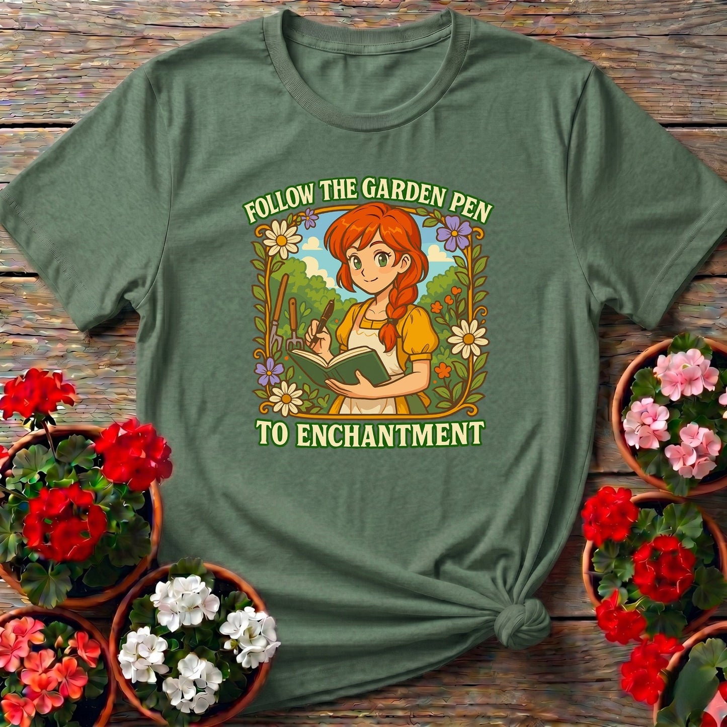 Follow The Garden Pen To Enchantment Anime Tee - GardeningTshirts