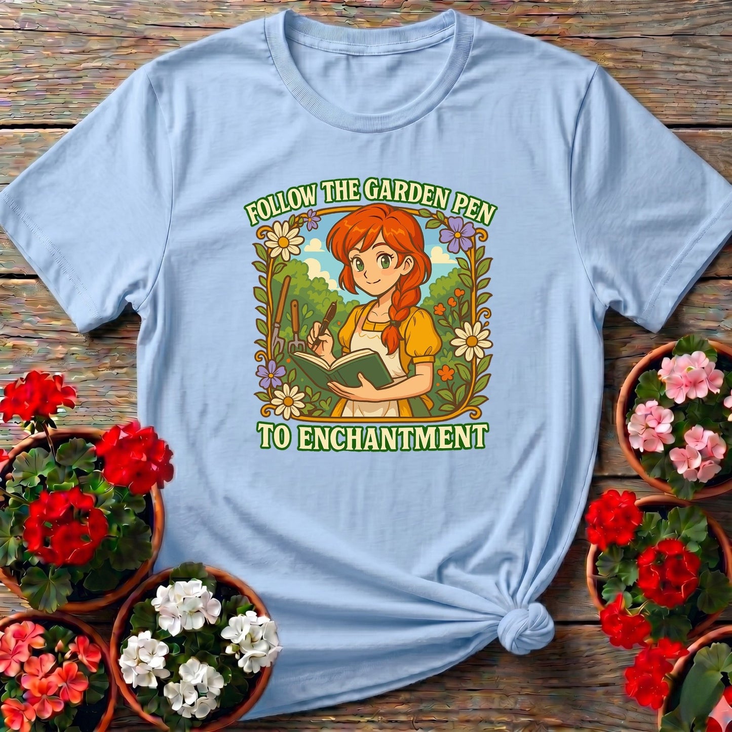 Follow The Garden Pen To Enchantment Anime Tee - GardeningTshirts