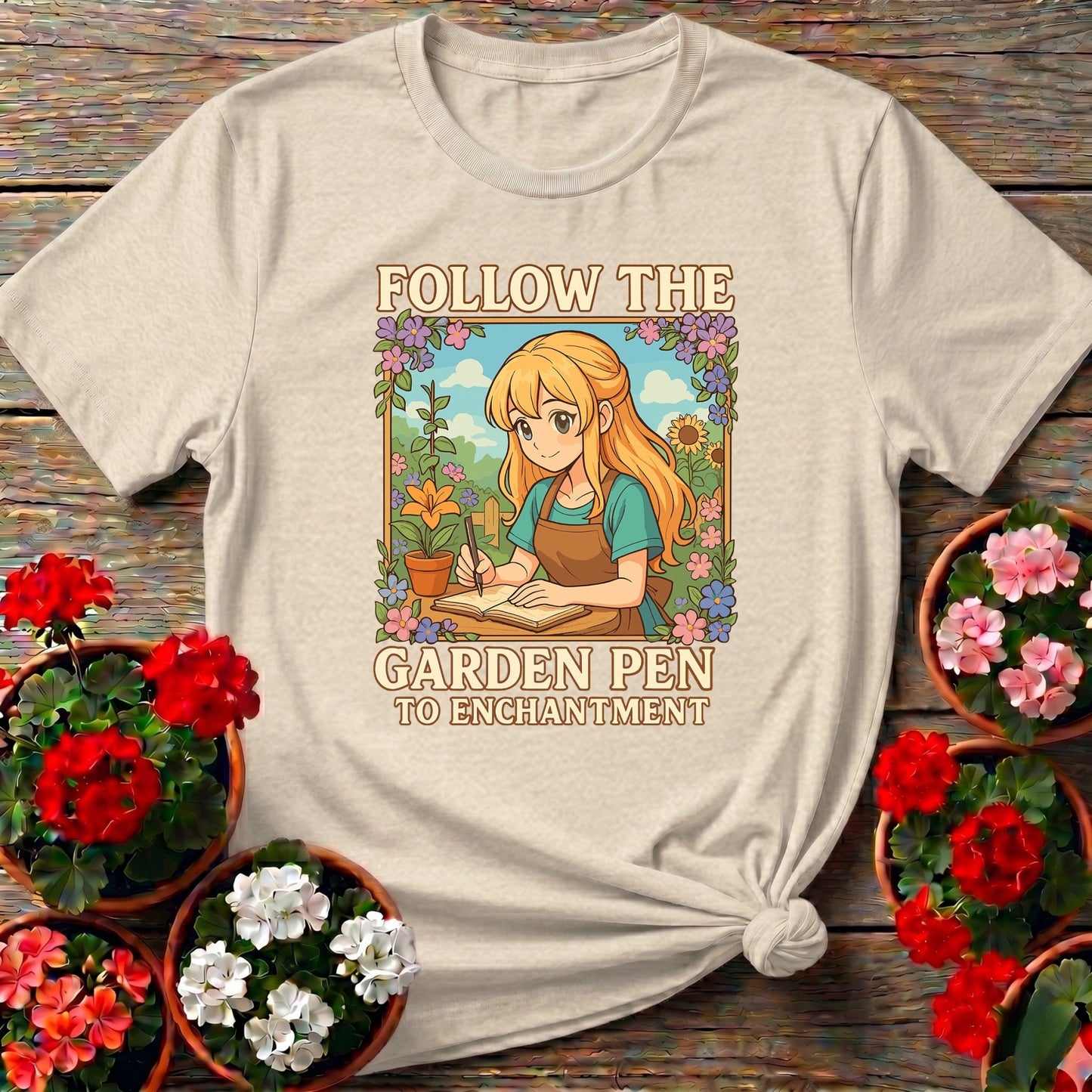 Follow The Garden Pen To Enchantment Anime Tee - GardeningTshirts