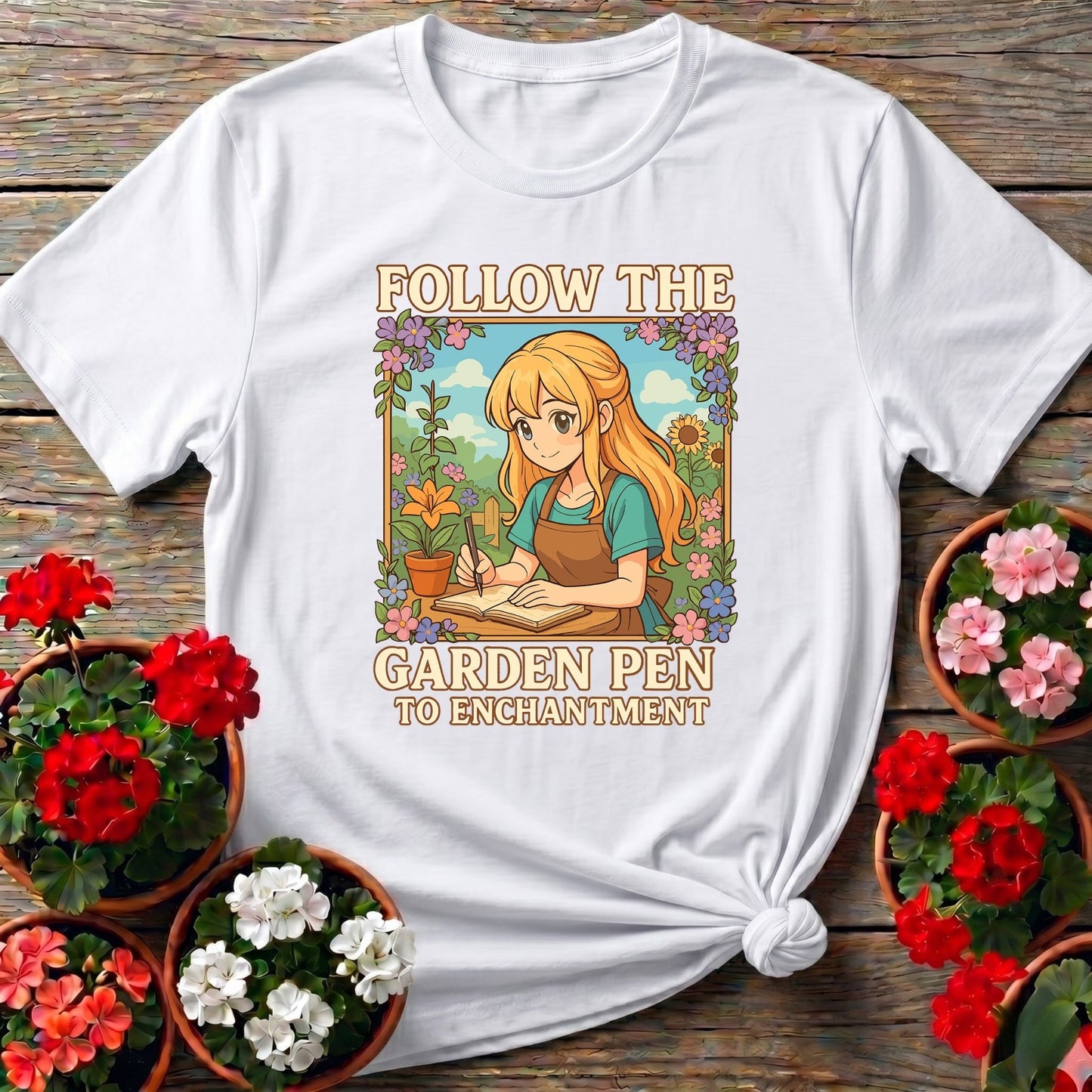 Follow The Garden Pen To Enchantment Anime Tee - GardeningTshirts