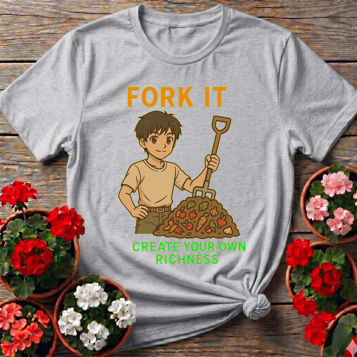 Fork It Create Your Own Richness Composting T-shirt - GardeningTshirts
