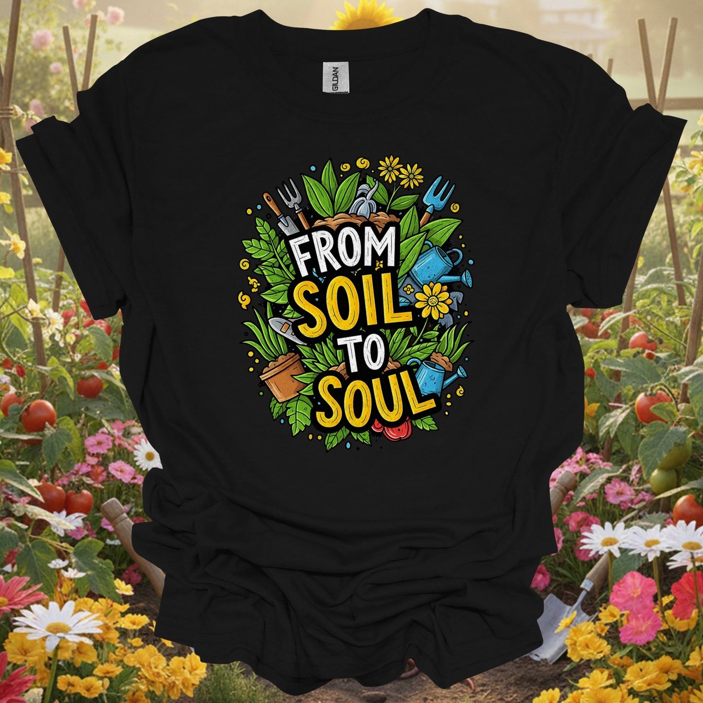 "From Soil To Soul" Inspirational Gardening T-Shirt - GardeningTshirts