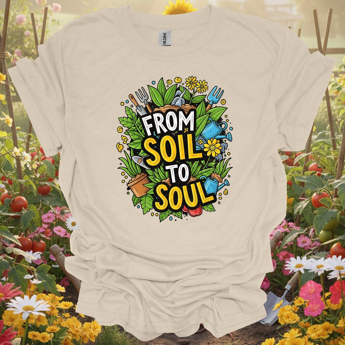 "From Soil To Soul" Inspirational Gardening T-Shirt - GardeningTshirts