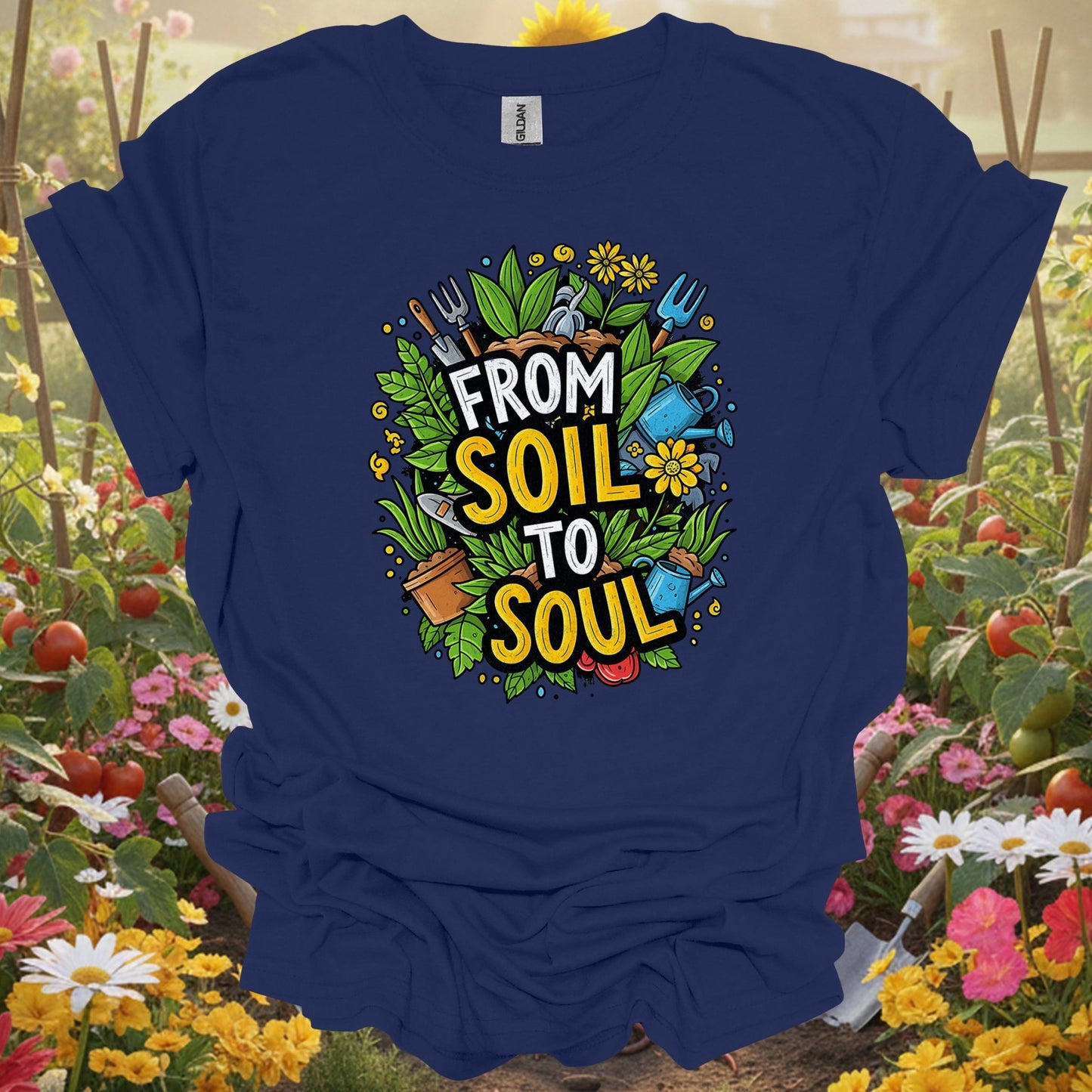 "From Soil To Soul" Inspirational Gardening T-Shirt - GardeningTshirts