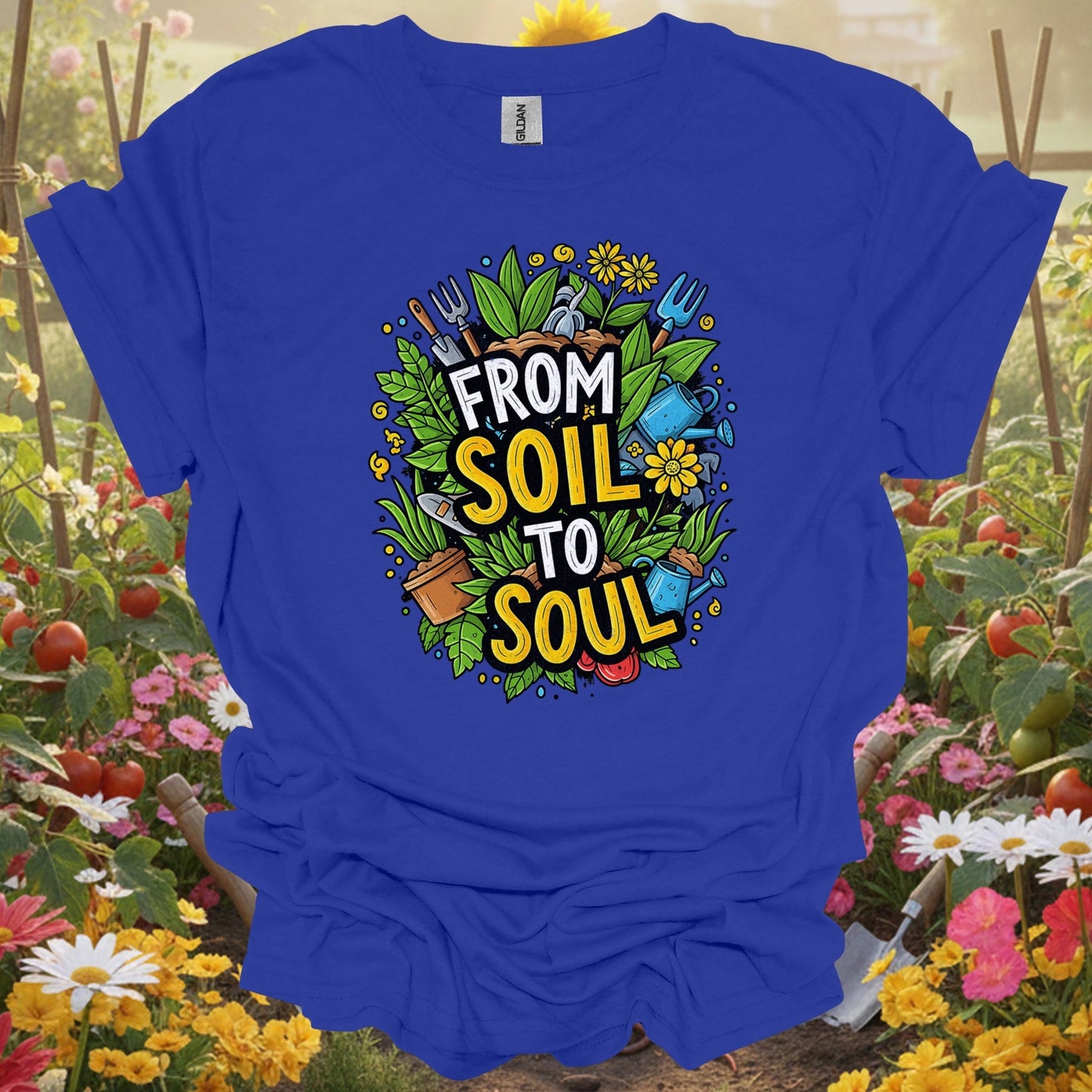 "From Soil To Soul" Inspirational Gardening T-Shirt - GardeningTshirts
