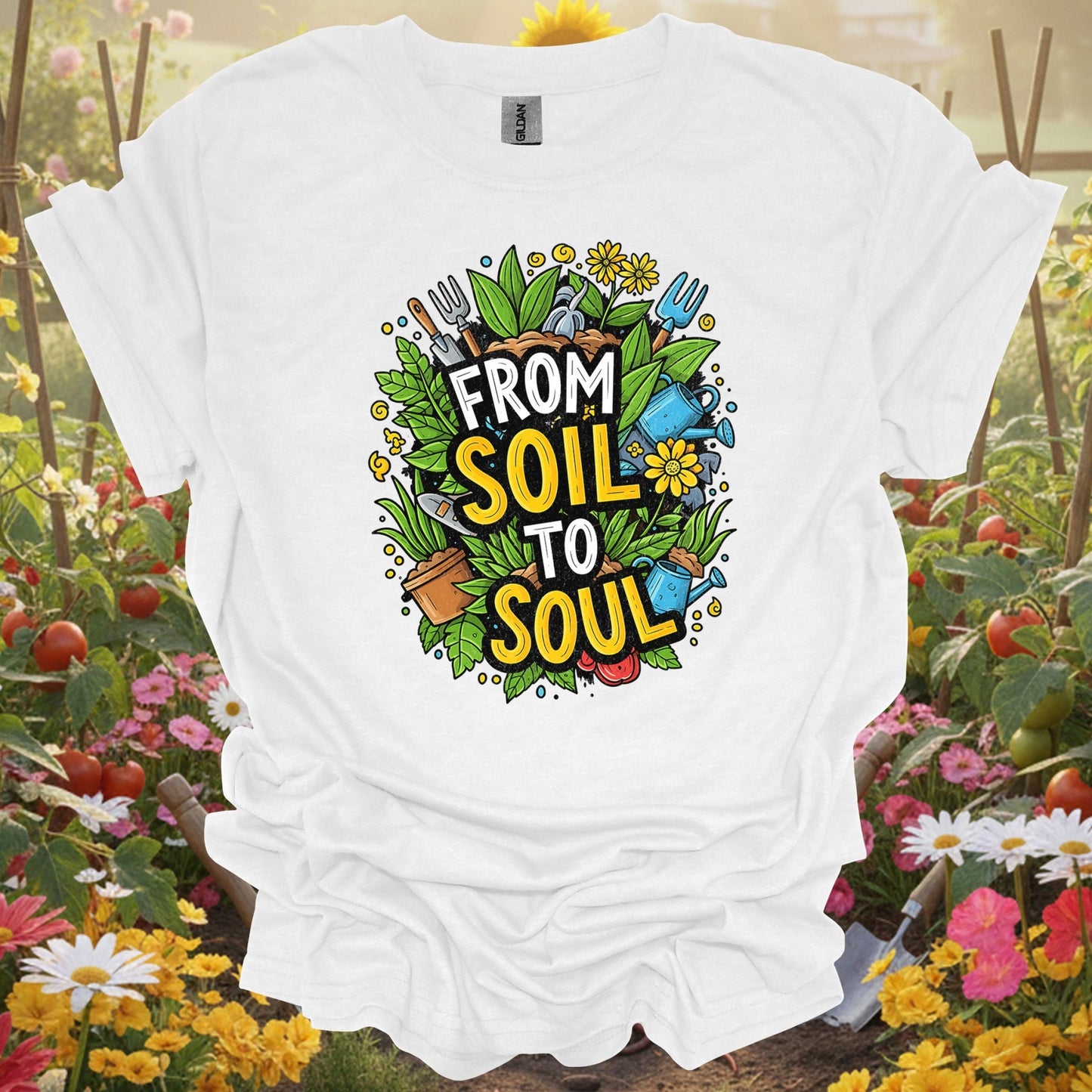"From Soil To Soul" Inspirational Gardening T-Shirt - GardeningTshirts