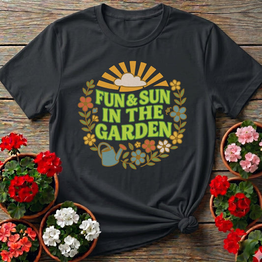 Fun and Sun In The Garden Groovy Floral Tee - GardeningTshirts