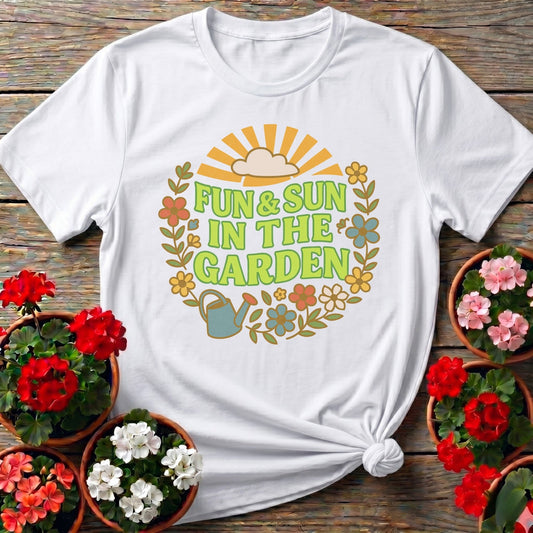 Fun and Sun In The Garden Groovy Floral Tee - GardeningTshirts