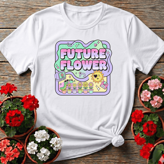 Future Flower Funky Retro Y2K Gardener Tee - GardeningTshirts