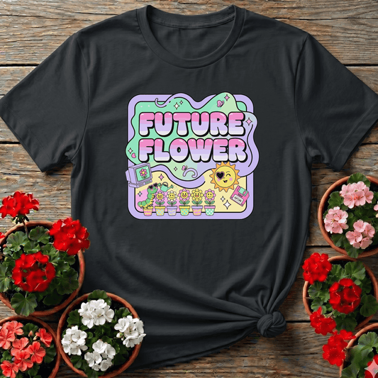 Future Flower Funky Retro Y2K Gardener Tee - GardeningTshirts