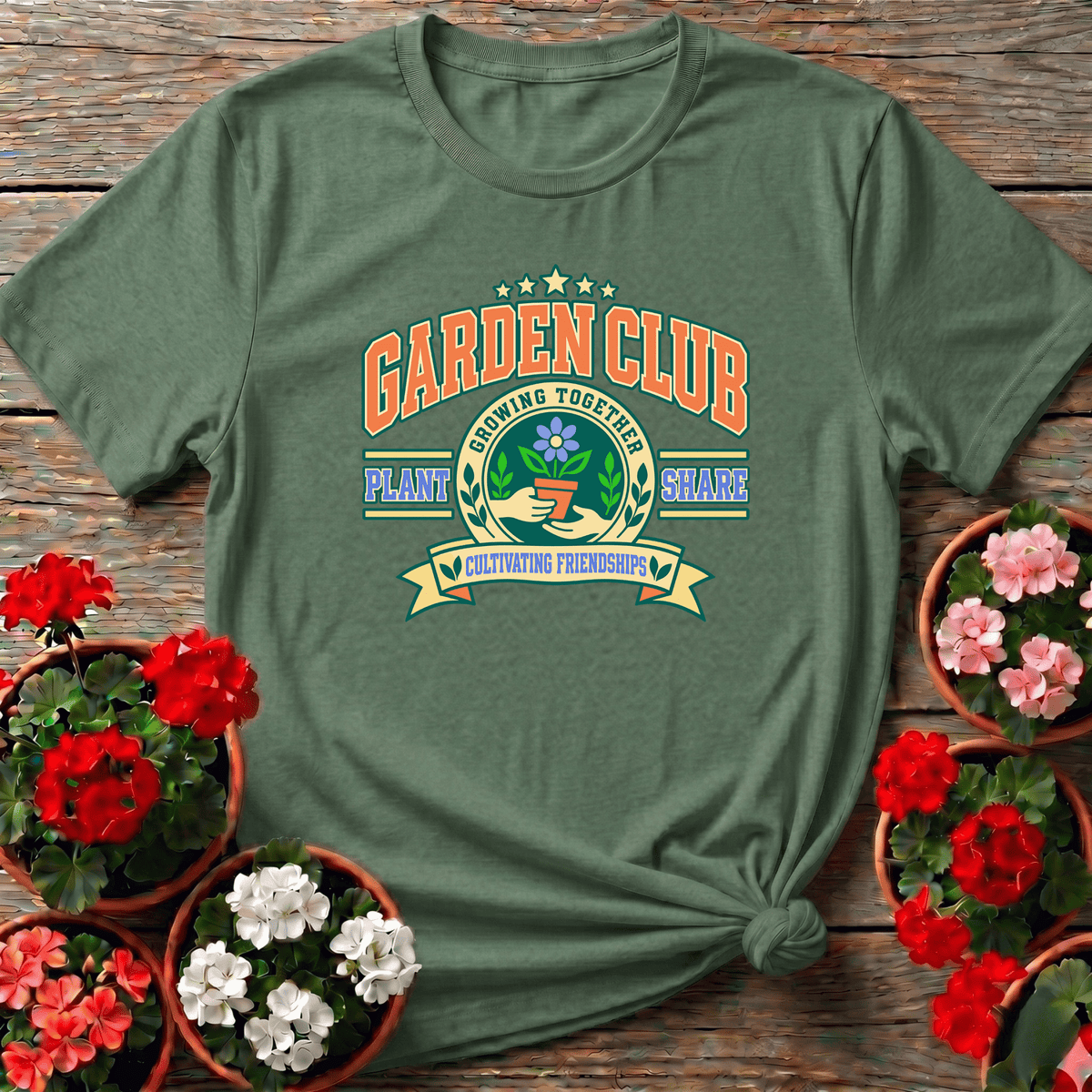 Garden Club Growing Together Cultivating Friendships Tee - GardeningTshirts