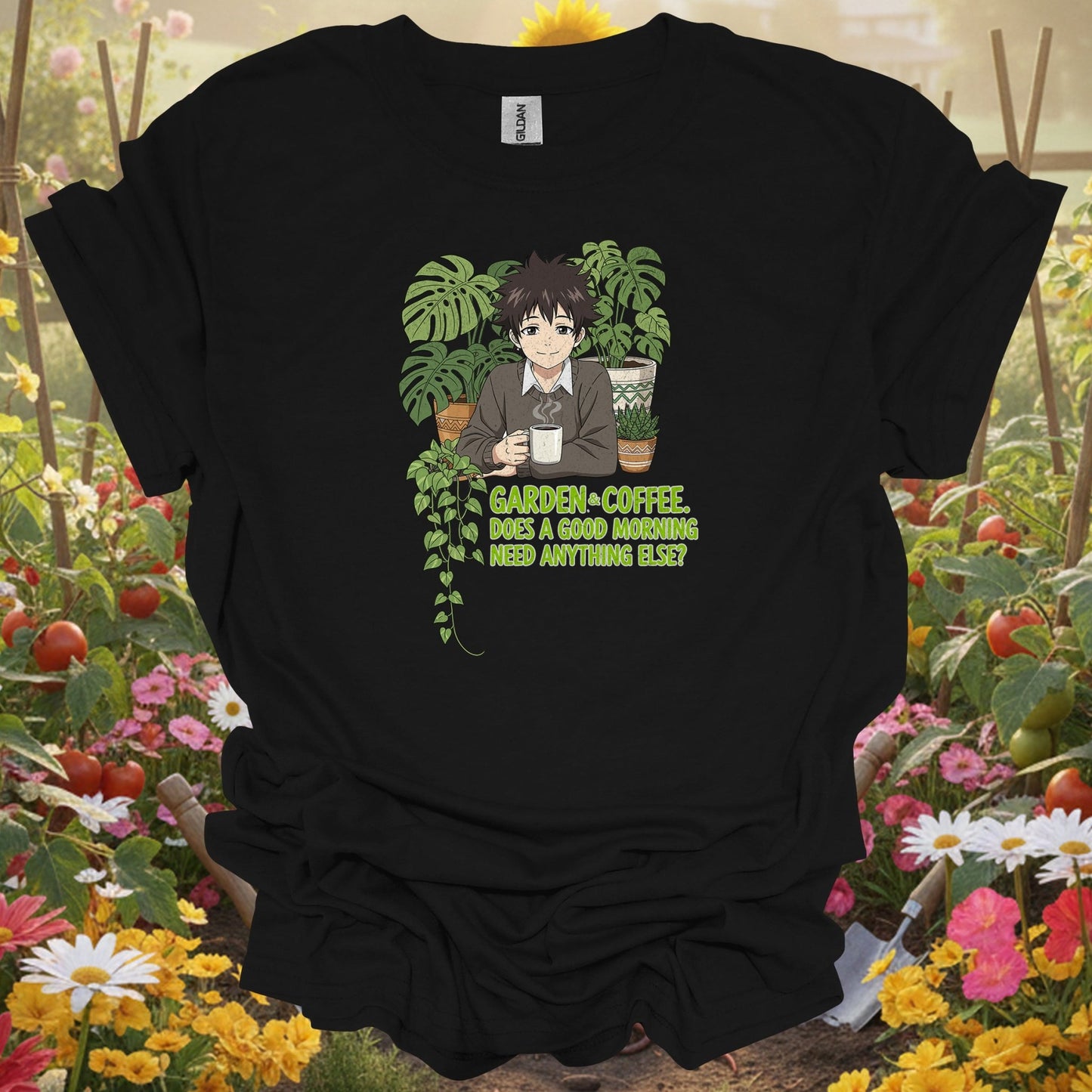 Garden & Coffee | Morning Ritual Botanical Graphic Tee - GardeningTshirts