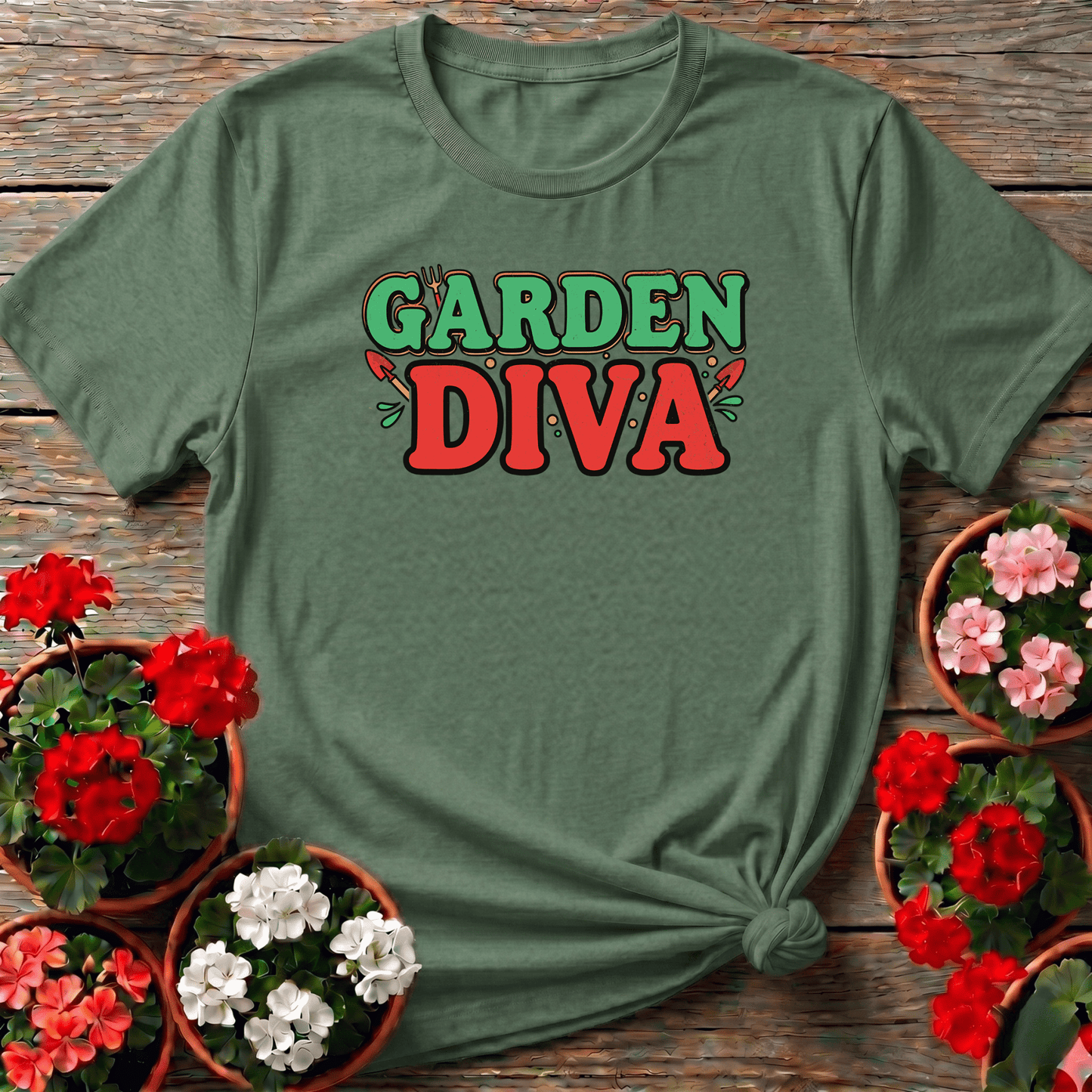 Garden Diva Funny Gardening T-Shirt for Women - GardeningTshirts